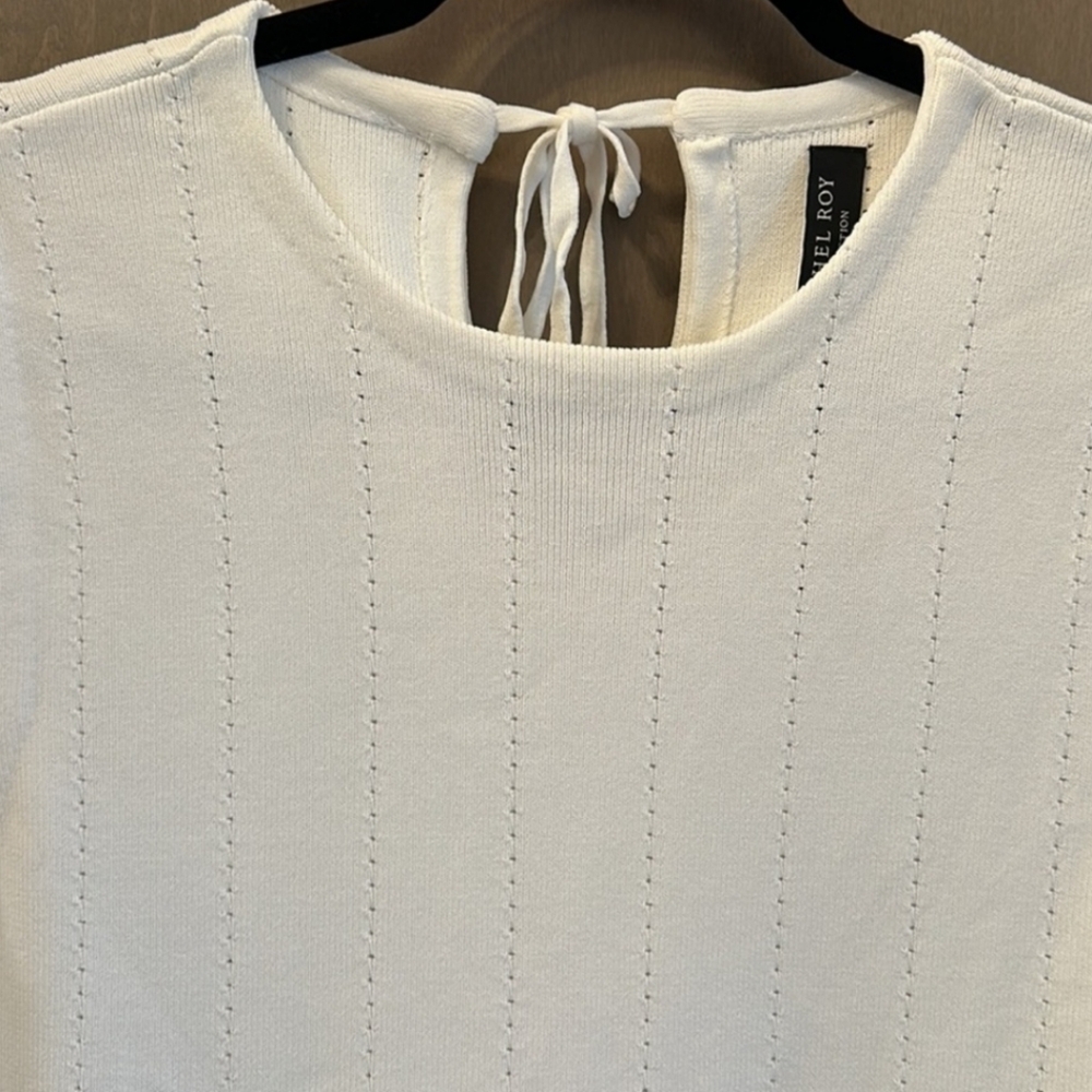 Rachel Roy Women White Viscose Blend Crewneck Knit Pullover Vest Sweater - Picture 2 of 6